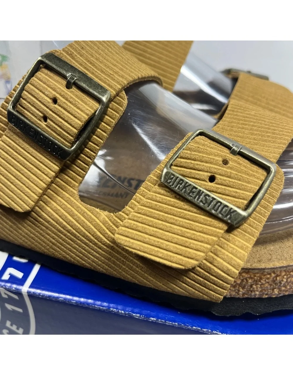 Birkenstock 💅 Arizona Corduroy Suede Cork Embossed Brown Sandals 6 6.5 37 42 - Picture 6 of 8